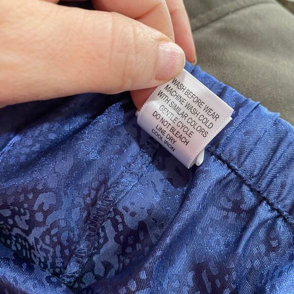 Natori Women's Blue Snake Print Drawstring Waist PJ Pants Size Large - Picture 6 of 10